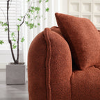 Cozy Beanbag Chair with High Resilience Foam Core for Two - Red Chenille, 66x35x25 inches - Grand Goldman Shop