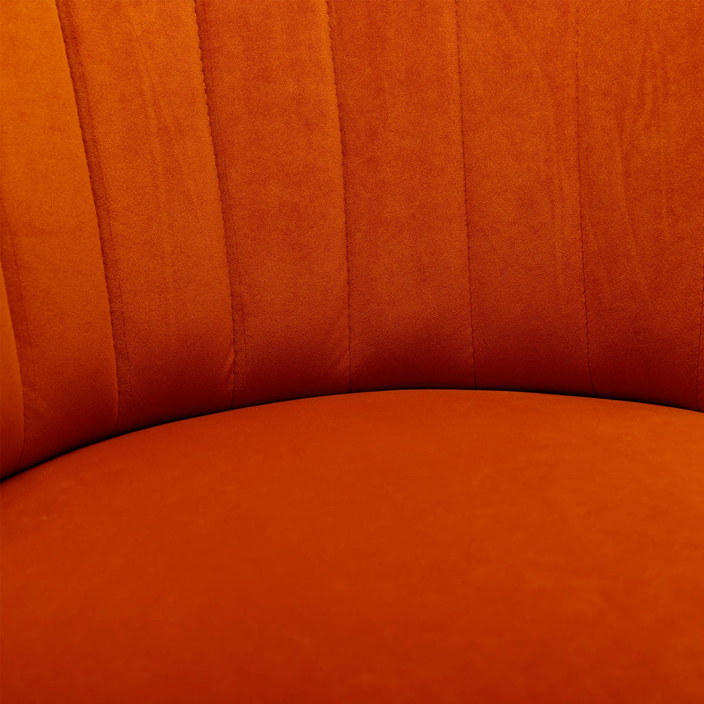 360 Degree Swivel Cuddle Barrel Accent Sofa Chair, Fluffy Velvet Round Armchair, Orange, 25.20'' x 25.59'' x 26.38'' - Grand Goldman Shop