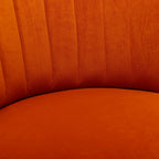 360 Degree Swivel Cuddle Barrel Accent Sofa Chair, Fluffy Velvet Round Armchair, Orange, 25.20'' x 25.59'' x 26.38'' - Grand Goldman Shop
