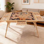 27' H Tall 1500 Piece Puzzle Table with Legs, 5 Drawers, 34' W x 26' D Large Wood Folding Jigsaw Puzzle Board for Adults, Nat