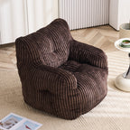 010-Soft Fluffy Corduroy Fabric Bean Bag Chair Filled With Memory Sponge,Brown - Grand Goldman Shop