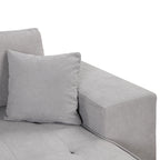 Modern Reversible L-Shape Pull Out Sleeper Sofa with Storage Chaise and Stools, Gray Linen, 104.5' - Grand Goldman Shop