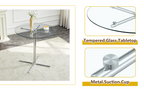 Round glass bar high table, 36 inch round bar table, tempered glass tabletop, sturdy silver chrome plated four column support, suitable for transparent round bar tables in small spaces, kitchens - Grand Goldman Shop
