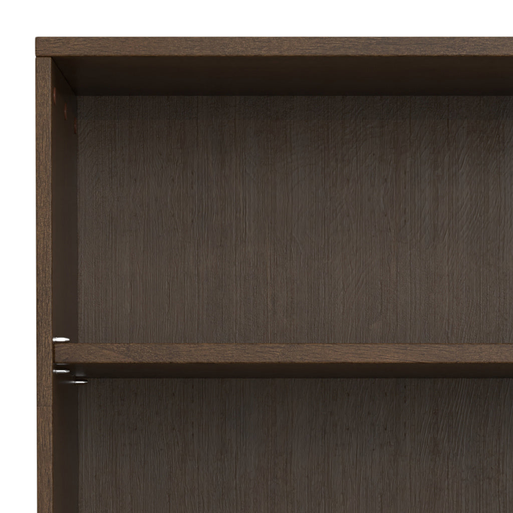 Harper 5 Shelf Bookcase in Walnut Brown with Solid Wood Construction and Mid-Century Modern Design | Premium Home Decor - Gra