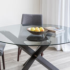 size:18.11 inch.Tempered glass table top round transparent table surface round glass table top round glass sheet. - Grand Goldman Shop
