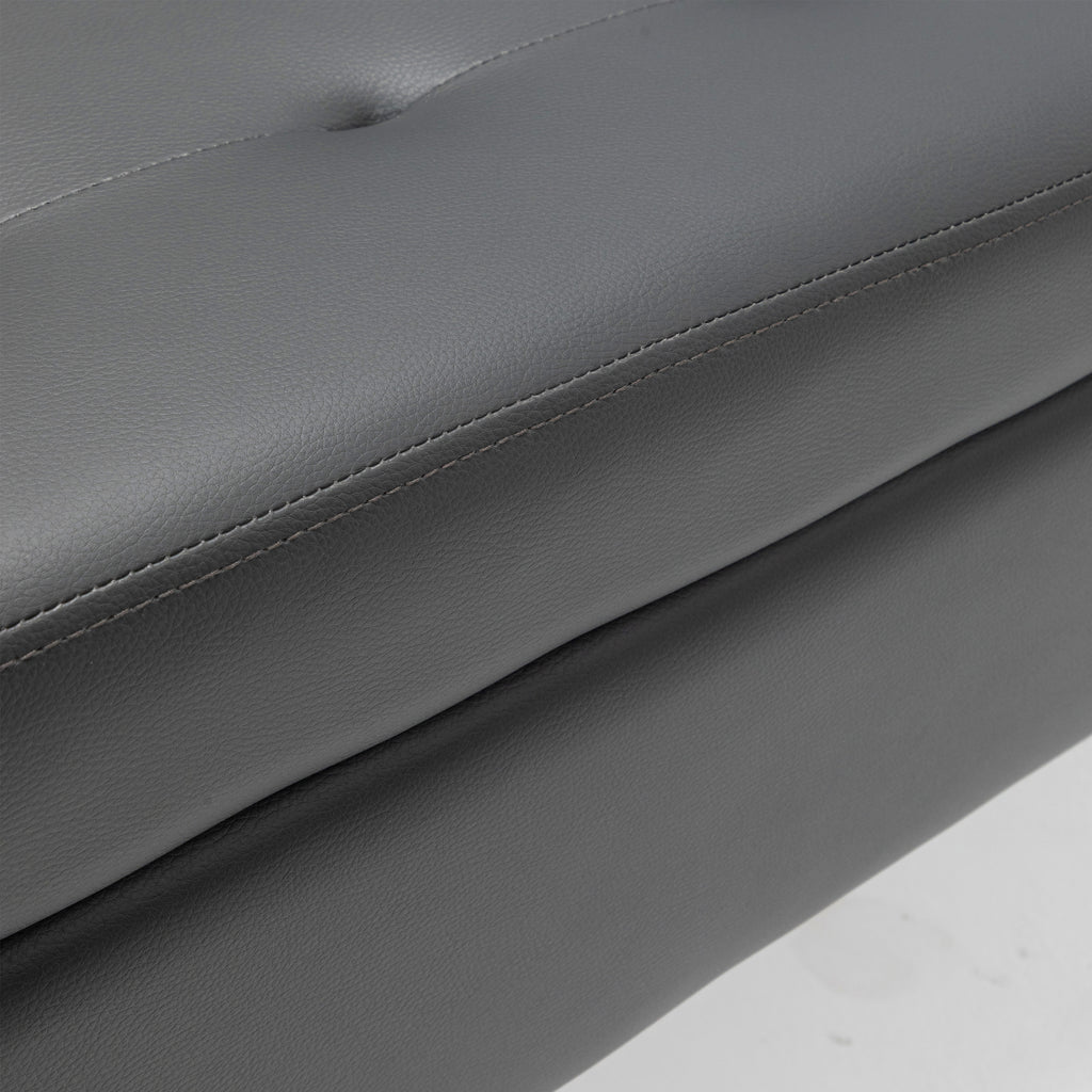 Storage Bench with Storage Bench for Bedroom End of Bed Bench Foot of Bed Bench Entryway Bench Storage Ottoman Bench 43.3' W x 17.7' Dark Grey Leather Bench - Grand Goldman Shop