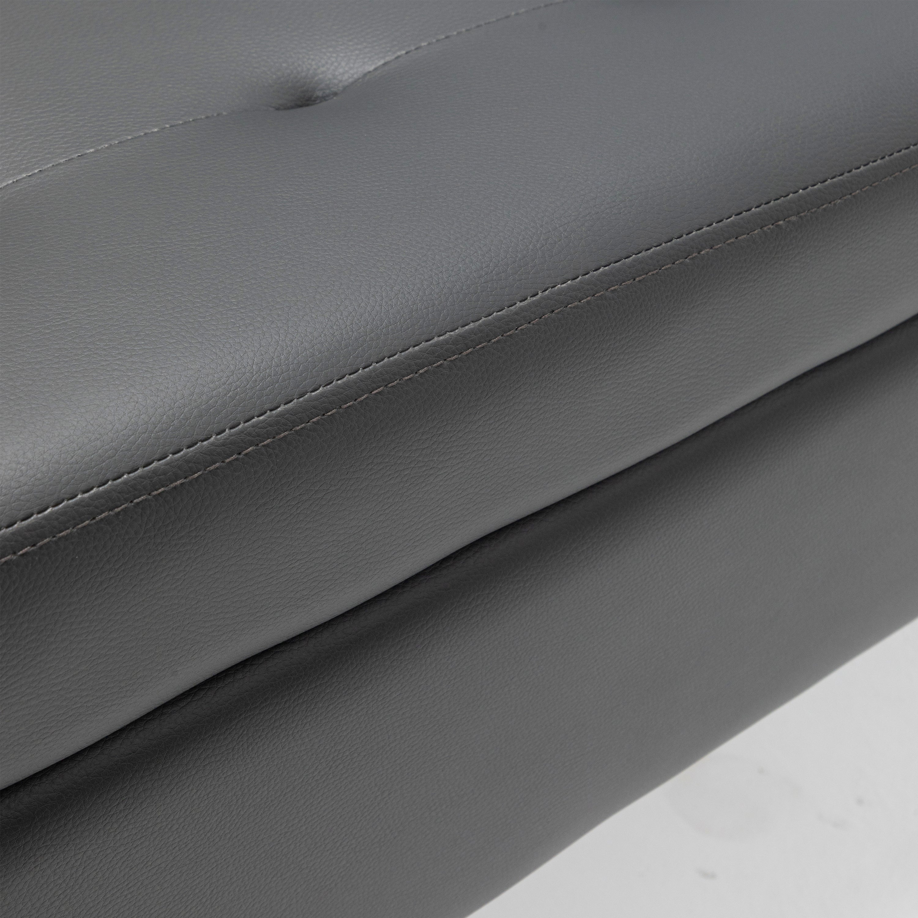 Storage Bench with Storage Bench for Bedroom End of Bed Bench Foot of Bed Bench Entryway Bench Storage Ottoman Bench 43.3' W x 17.7' Dark Grey Leather Bench - Grand Goldman Shop