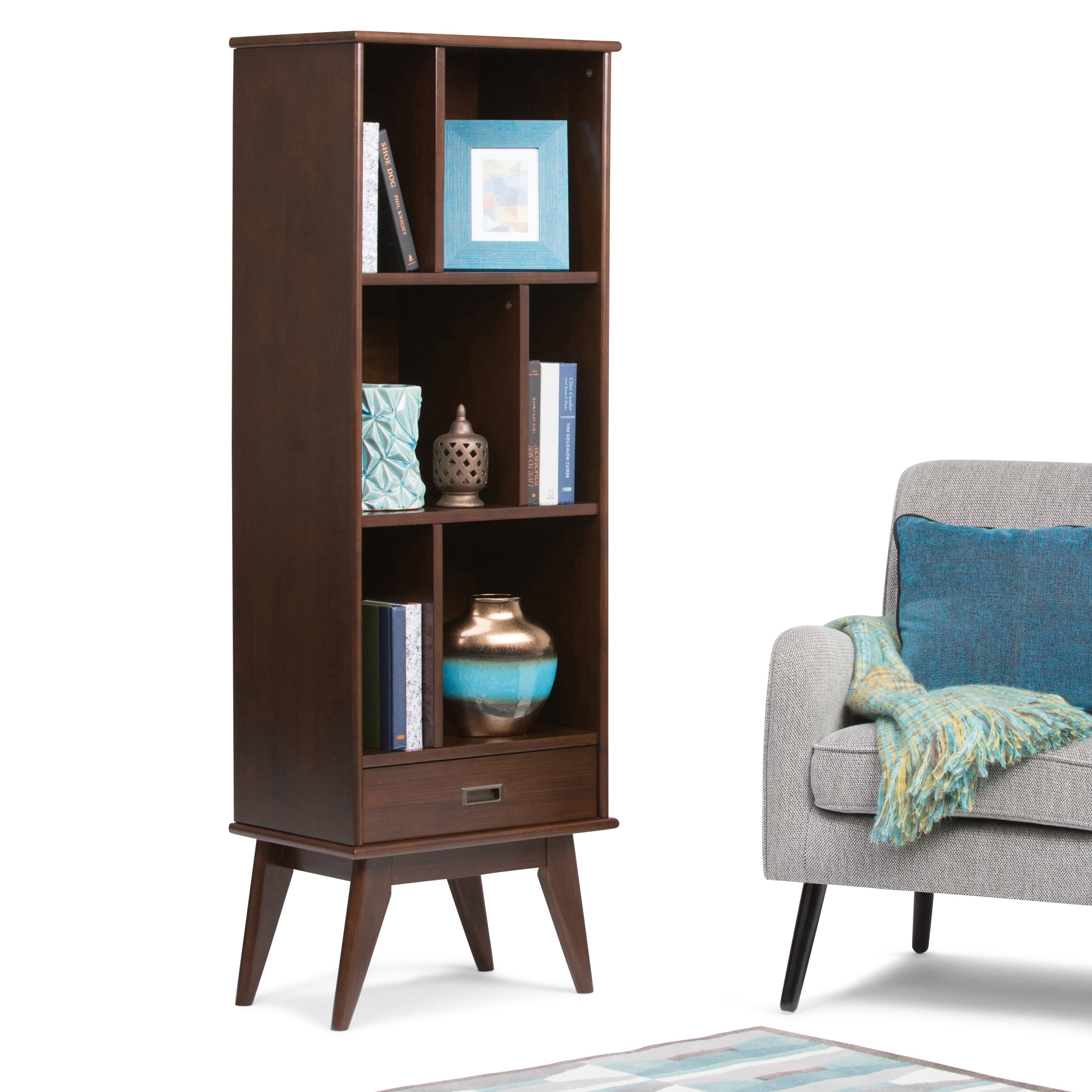 Draper Mid Century Bookcase and Storage Unit - Grand Goldman