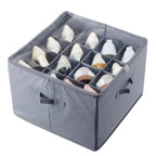 Under Bed Shoe Storage Organizer, 1 Pack, 16 Compartments, Underbed Shoe Box Storage Containers Adjustable Dividers, Sandal Organizer Storage with Clear Window, Breathable, Reinforced Handles - Grand Goldman Shop