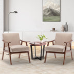 Mid-Century Modern Wingback Accent Chair with Solid Wood Frame and Extra-Thick Backrest – Lounge Chair for Living Room, Bedroom, or Reading Room - Grand Goldman Shop