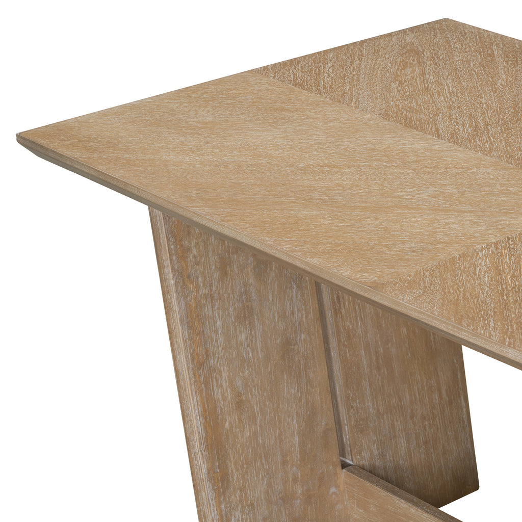 TREXM 6-Piece Retro Dining Table Set for 6, 60' Wood Kitchen Table and Chairs Set of 4 with Bench Designed Trestle Base for kitchen & Dining Room (Natural Wood Wash) - Grand Goldman Shop