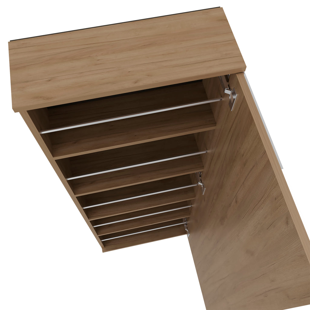 Wall Shoe Rack 54' H, One Mirror, One Door, Five Internal Storage Shelves, Approximate Capacity for Ten Shoes - Grand Goldman Shop