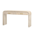 TREXM Unique Retro Silhouette Console Table with Open Style, Two Top Drawers for Entrance, Dinning Room, Living Room (Natural Wood Wash) - Grand Goldman Shop