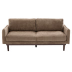 Modern Style Loveseat Sofa 75.75' with Spacious Seating, Brown Chenille Upholstery, Rubber Wood Legs, 2-Seater Couch - Grand Goldman Shop