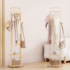 Coat Racks solid wood hanger 15.7* 11.8*71in Solid environmental protection easy to assemble beautiful can be placed in the bedroom/entrance/living room ( wood color) - Grand Goldman Shop