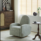 Modern 360 Swivel and Glider Recliner Chair in Light Green Boucle with Solid Wood Base - Grand Goldman Shop