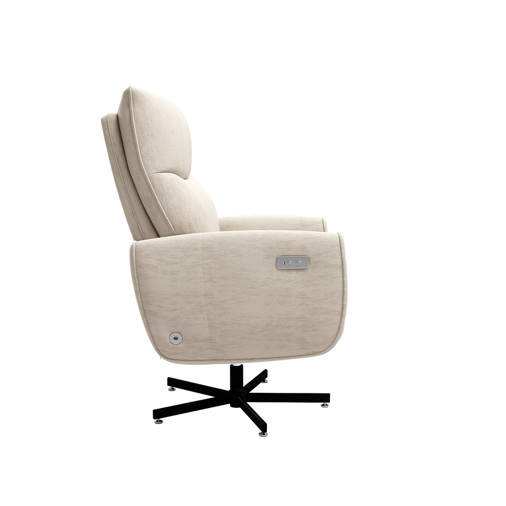 Power Swivel Recliner Chair, Electric Reclining with USB & Type-C Charging, 360° Swivel Velvet Upholstered Accent Chair, for 