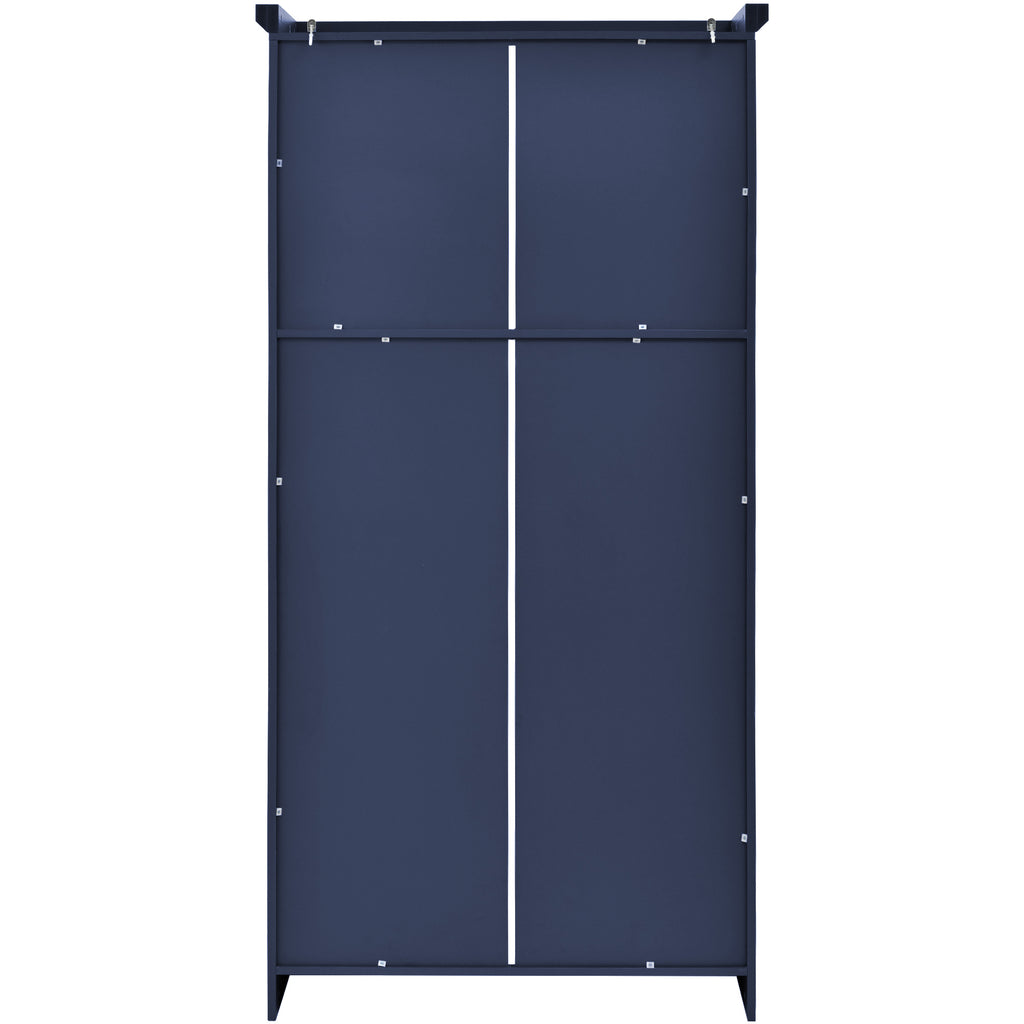 [Assembly Video Provided] TOPMAX 35.5x17.6x70.9inch Freestanding Kitchen Pantry Cabinet, Tall Storage Cabinet with 4 Doors, 2 Door Shelves, 8 Pull-out Trays and Adjustable Shelf for Dining Room, Blue - Grand Goldman Shop