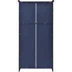 [Assembly Video Provided] TOPMAX 35.5x17.6x70.9inch Freestanding Kitchen Pantry Cabinet, Tall Storage Cabinet with 4 Doors, 2 Door Shelves, 8 Pull-out Trays and Adjustable Shelf for Dining Room, Blue - Grand Goldman Shop