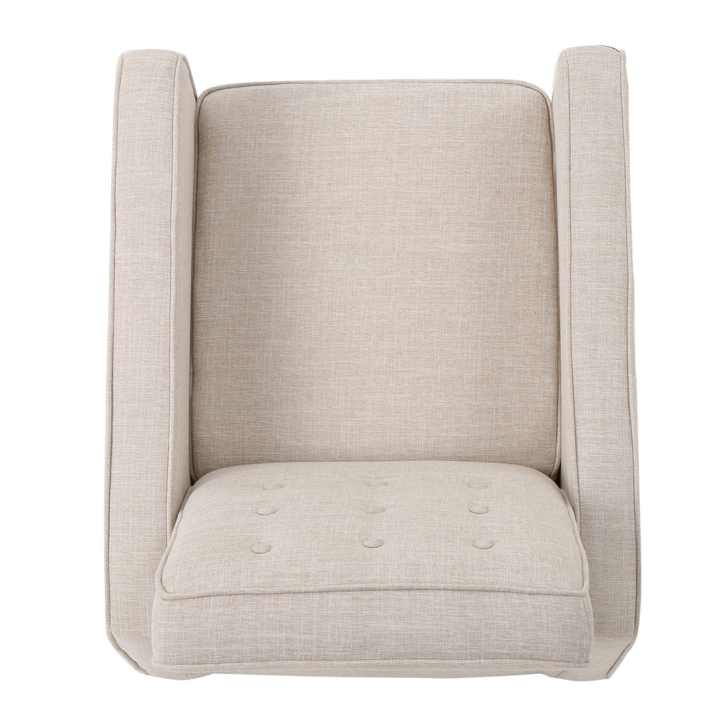 Macedonia Mid-Century Modern Button Tufted Fabric Recliner - Grand Goldman Shop