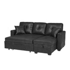 Sleeper Sofa, Sectional with Pull-Out Bed, Reversible Chaise, Storage Sectional, Foil Fabric, Small Space Solution, Convertible Sofa Bed - Grand Goldman Shop