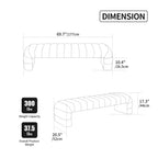 Modern Upholstered Armless Bed Bench, Channel Tufted Couch Daybed Chaise, Navy Chenille Ottoman Foot Stool, 69.7' Wide - Grand Goldman Shop