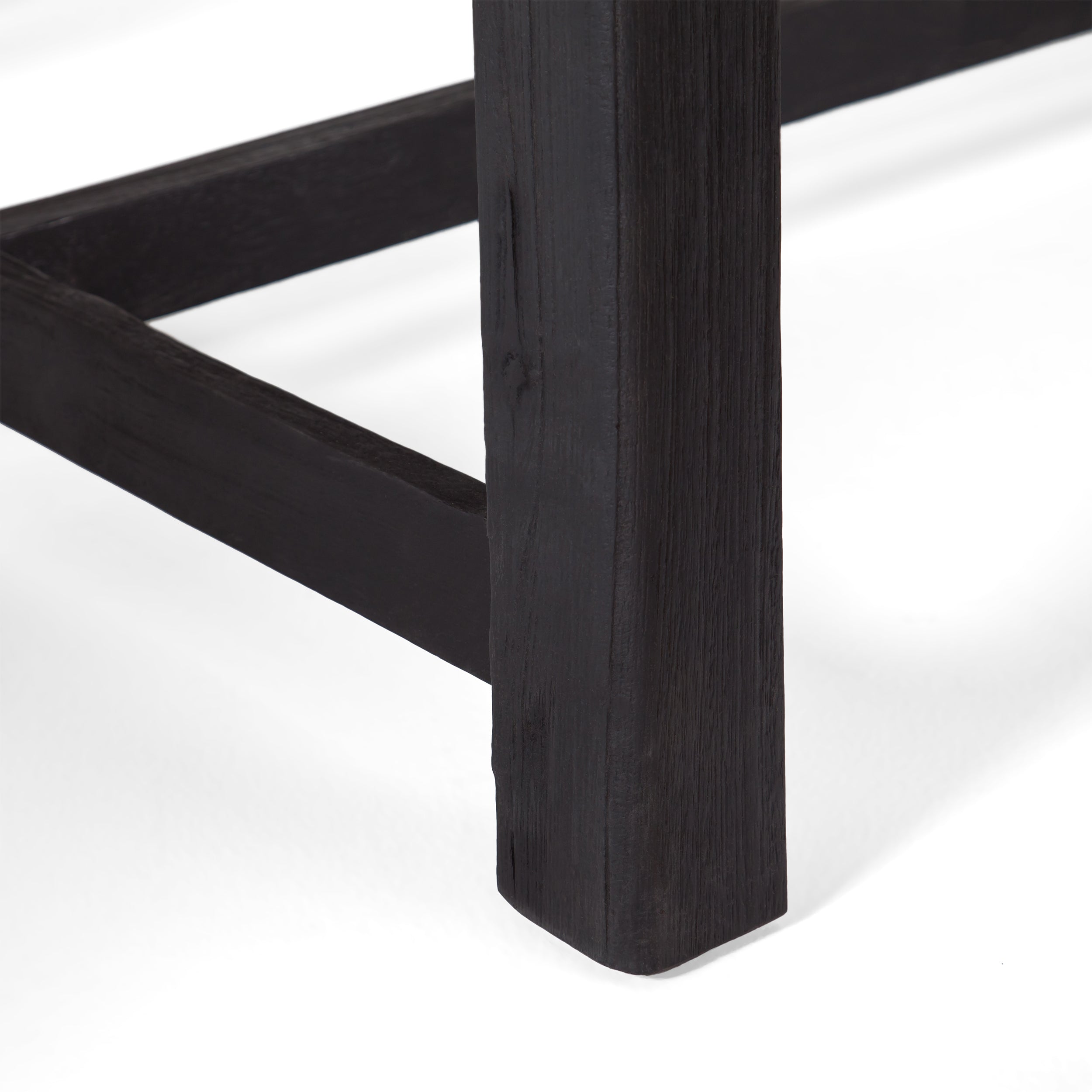 Cloud Outdoor Bench with Acacia Wood Frame and Slat Panel Design, Sandblast Grey and Black - Grand Goldman Shop