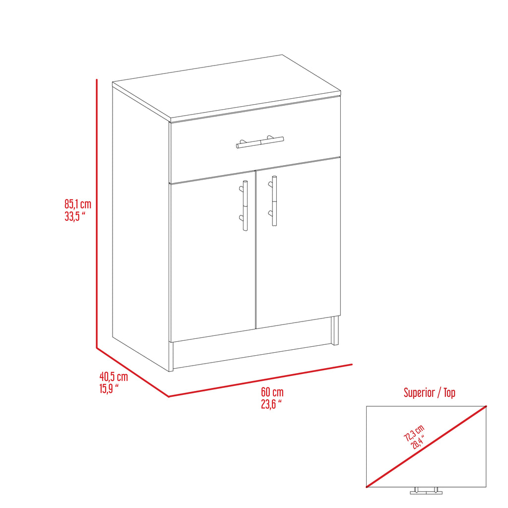 Mayorca Multistorage Pantry Cabinet, One Drawer, Two Interior Shelves -White / Light Oak | Premium Home Decor - Grand Goldman
