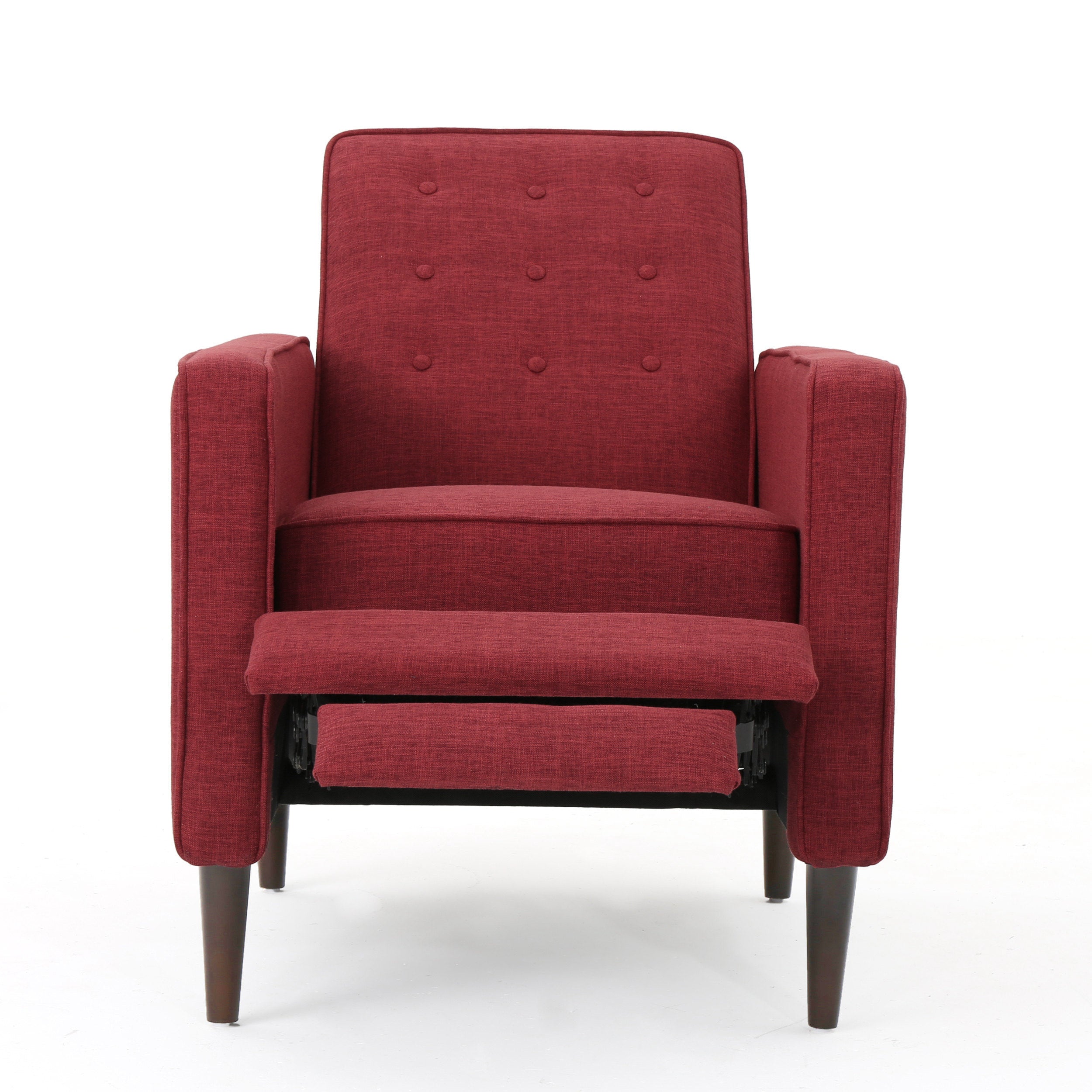 Macedonia Mid-Century Modern Button Tufted Fabric Recliner - Grand Goldman Shop