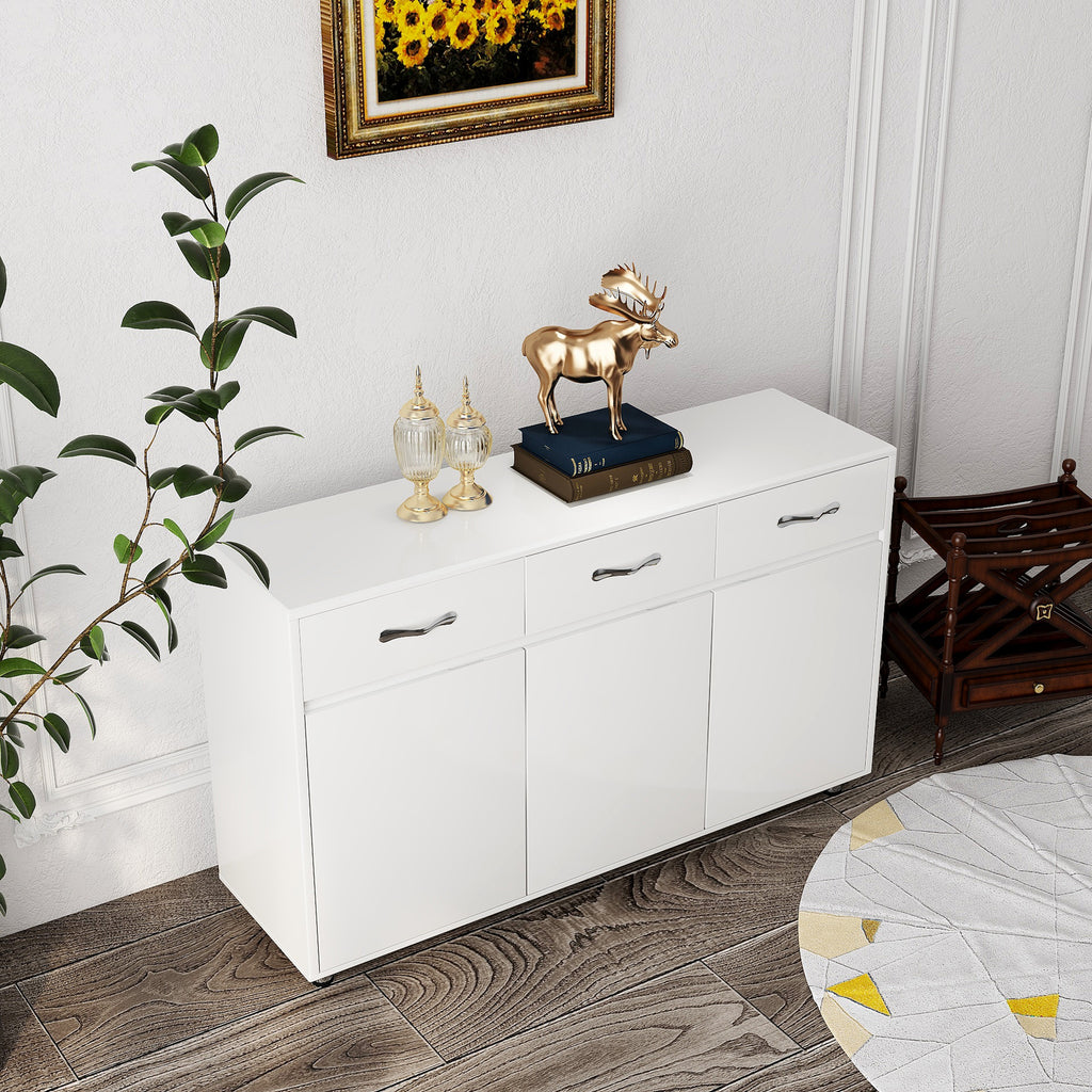 Three Doors Side Table-White - Grand Goldman Shop