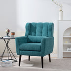 Modern Accent Chair Upholstered Foam Filled Living Room Chairs Comfy Reading Chair Mid Century Modern Chair with Chenille Fabric Lounge Arm Chairs Armchair for Living Room Bedroom (Teal) - Grand Goldman Shop