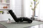 COOLMORE Luxury Upholstered Chaise Lounge Chair with Vibration for Relaxation, Modern Fixed Back Fabric Leisure Recliner Sofa for Living Room/Bedroom - Grand Goldman Shop