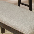 Transitional 1pc BENCH Only Espresso Warm Gray Nail heads Solid wood Fabric Upholstered Padded Seat Kitchen Rustic Dining Room Furniture - Grand Goldman Shop