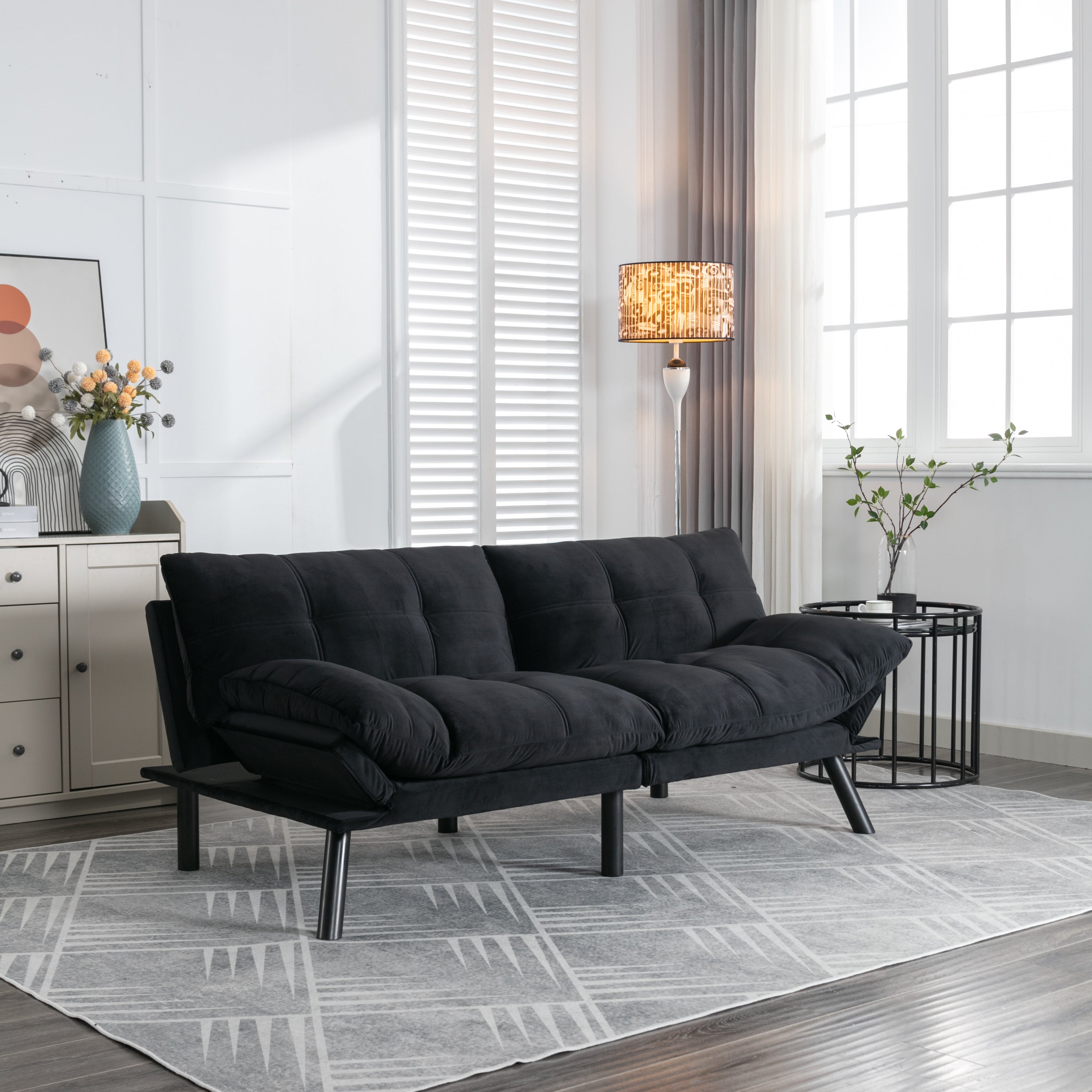 Black Convertible Folding Modern sofa Bed - Grand Goldman Shop