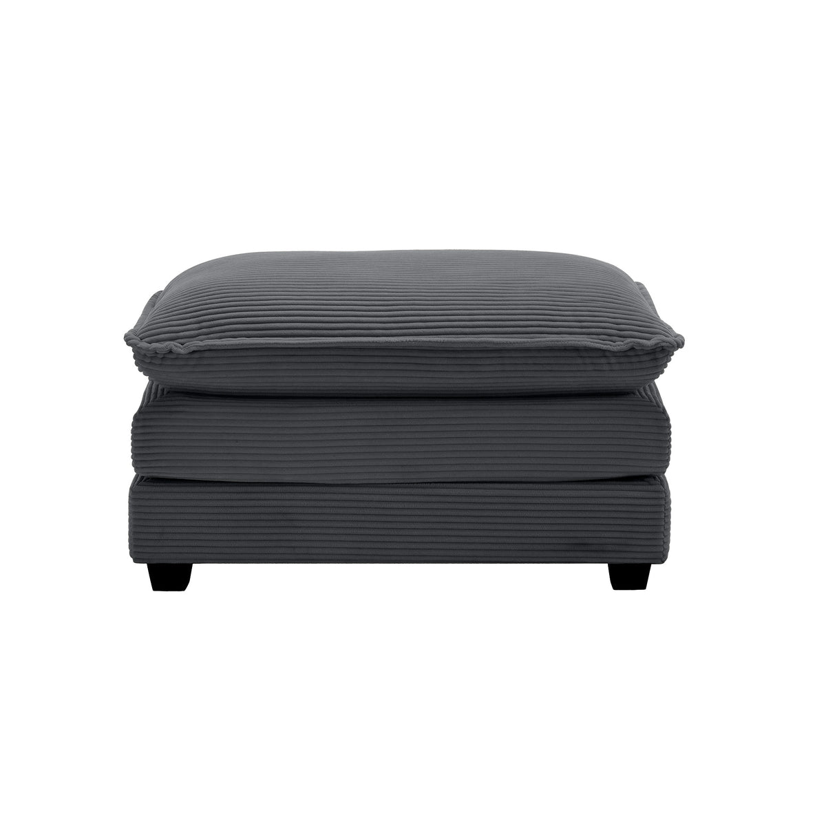 Ottoman Footstool in Corduroy Fabric, Can be Used with 2 Seater Sofas, 3 Seater Sofas and 4 Seater Sofas,Grey Corduroy Fabric - Grand Goldman Shop