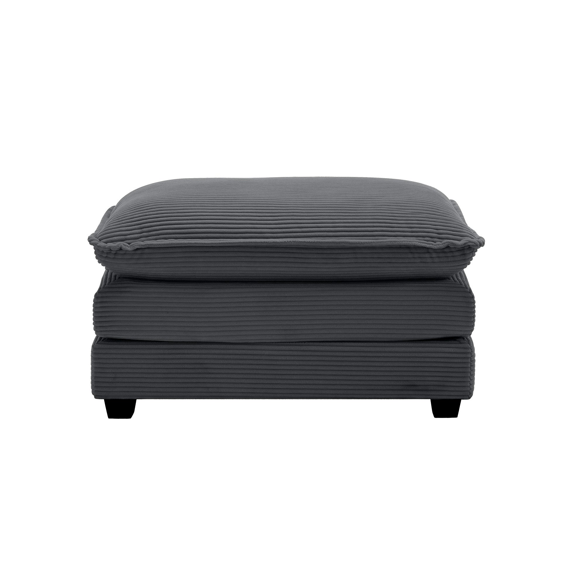 Ottoman Footstool in Corduroy Fabric, Can be Used with 2 Seater Sofas, 3 Seater Sofas and 4 Seater Sofas,Grey Corduroy Fabric - Grand Goldman Shop