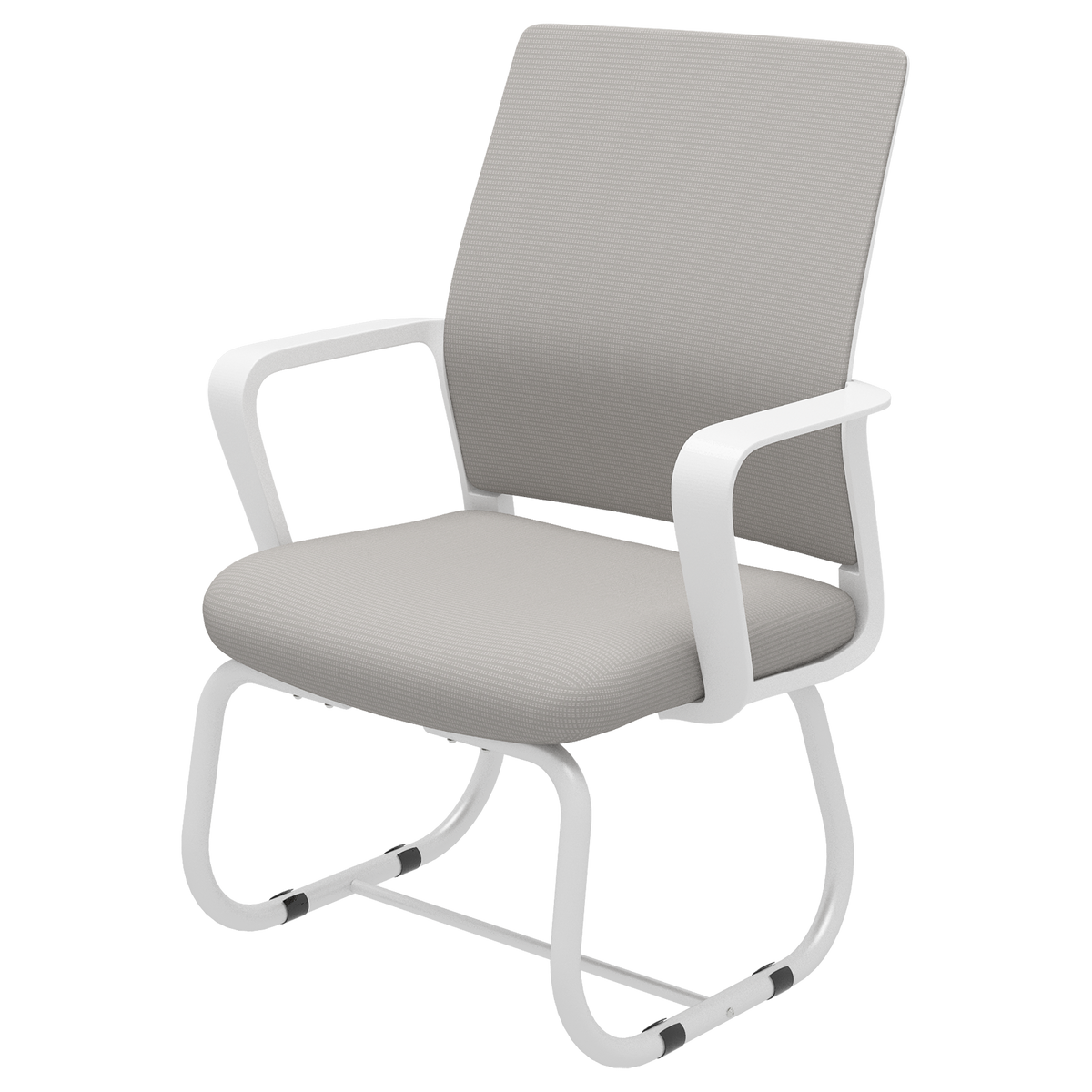 Minimalist Modern Office Chair with Metal Frame, Soft Mesh Backrest, White+Gray, for Home and Office Use - Grand Goldman