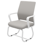 Minimalist Modern Office Chair with Metal Frame, Soft Mesh Backrest, White+Gray, for Home and Office Use - Grand Goldman