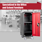 16 Bay Mobile School Charging Cart Station for Chromebook, Tablet and Laptop Computer with Power Strip Included, Assembly Req