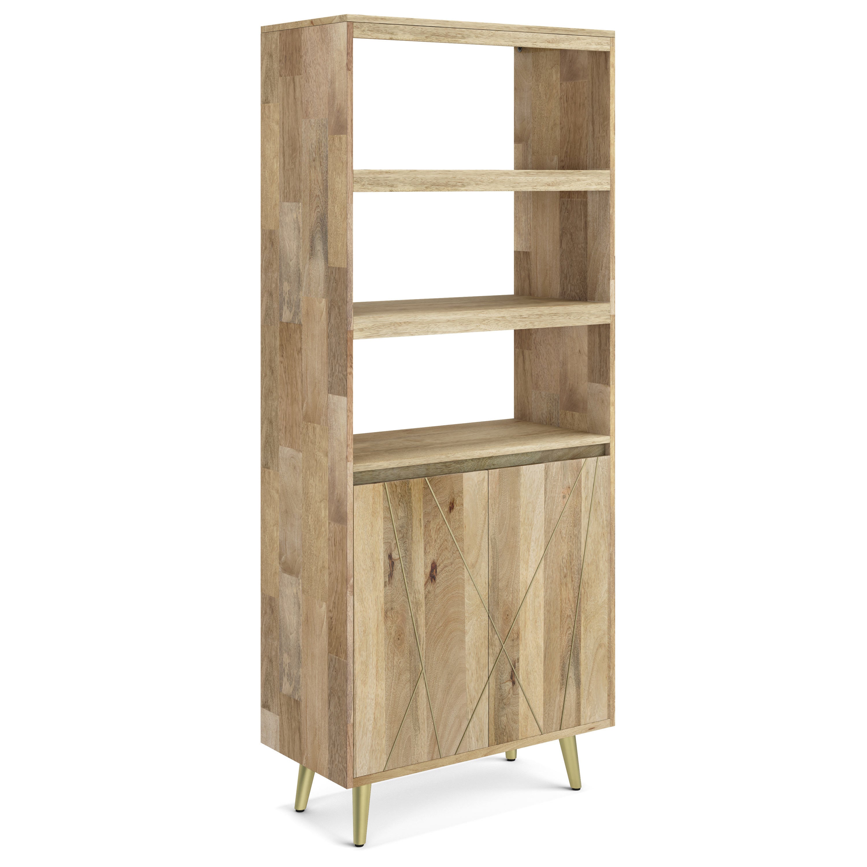 Jager - Bookshelf with Doors - Natural | Premium Home Decor - Grand Goldman