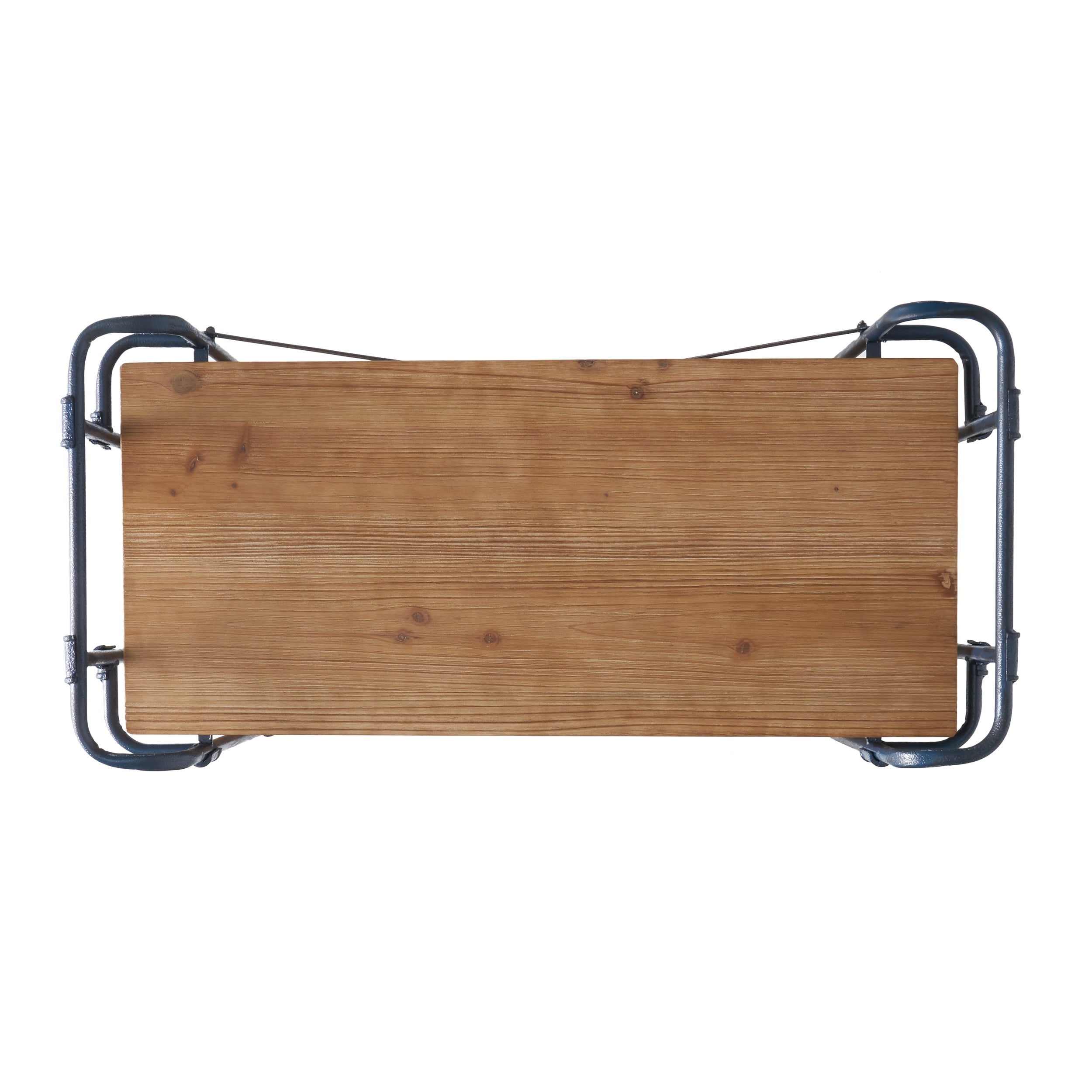 Yorktown Industrial 5-Shelf Bookcase with Metal Pipework and Solid Fir in Natural Finish - Grand Goldman Shop