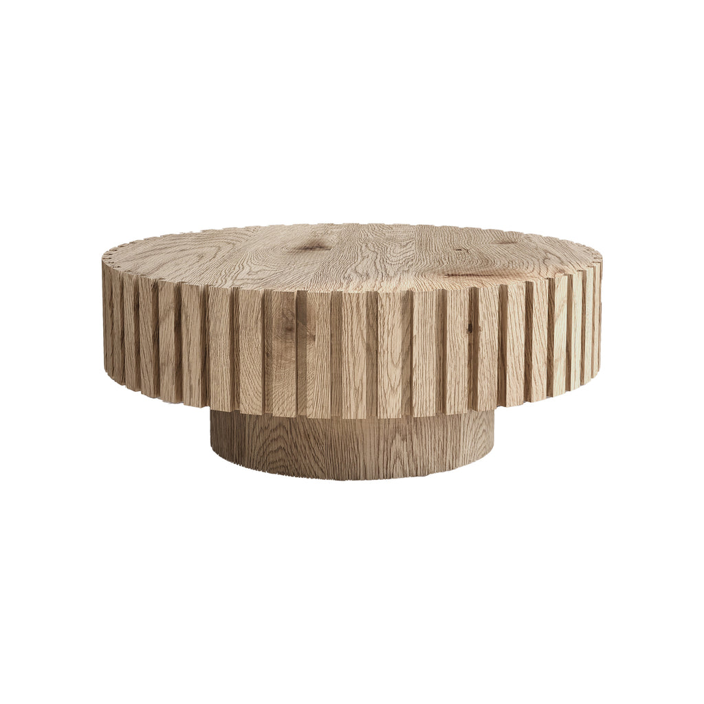 Modern minimalist circular coffee table 31.4'' with natural wood texture, stable and durable, enhancing spatial aesthetics suitable for living rooms, study rooms and offices. - Grand Goldman Shop