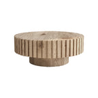 Modern minimalist circular coffee table 31.4'' with natural wood texture, stable and durable, enhancing spatial aesthetics suitable for living rooms, study rooms and offices. - Grand Goldman Shop