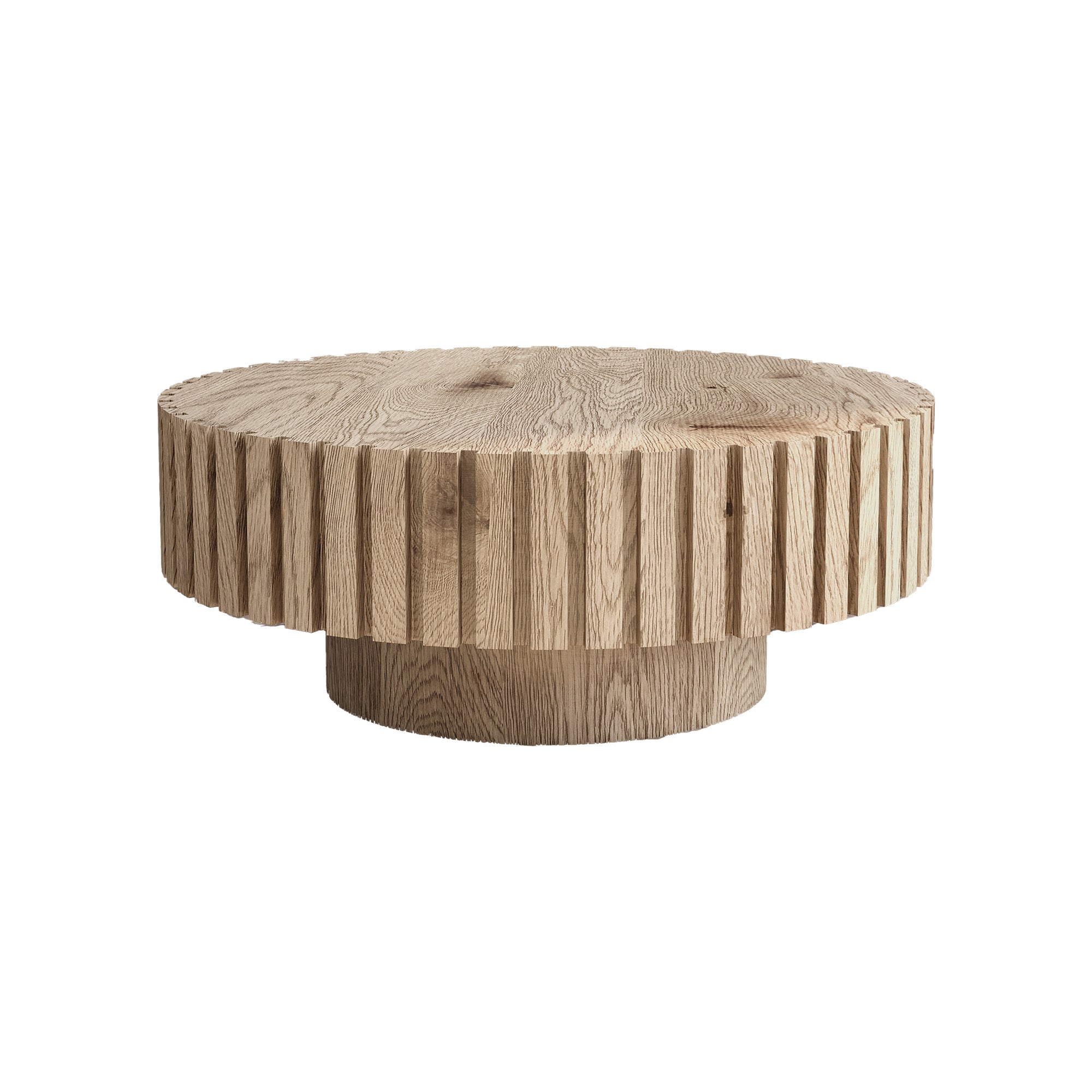 Modern minimalist circular coffee table 31.4'' with natural wood texture, stable and durable, enhancing spatial aesthetics suitable for living rooms, study rooms and offices. - Grand Goldman Shop