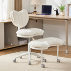 Meditation Chair Plus, Teddy Fleece Double-Layer Padding Cross Legged Rolling Chair for ADHD, Criss Cross Desk Chair with Lum