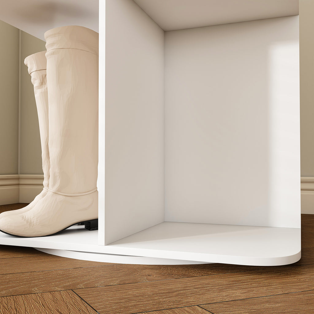7-Tier Square Rotating Shoe Rack Tower with 360° Spinning Organizer, White - Grand Goldman Shop
