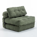 Folding Sofa Bed, Convertible Sleeper Chair with Pillow Foldable Mattress with Back Support, Portable Fold Out Chair Bed Comfy Floor Sofa Lounge for Living Room Bedroom, Green, Single - Grand Goldman Shop