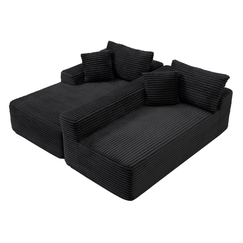 105'' Modular Sectional Sofa, Cloud Sectional Couch with Deep Seat, Modern Modular L-Shape Sofa Couch with Chaise,Upholstered Couches for Living Room Bedroom,No Assembly, (BLACK) - Grand Goldman Shop