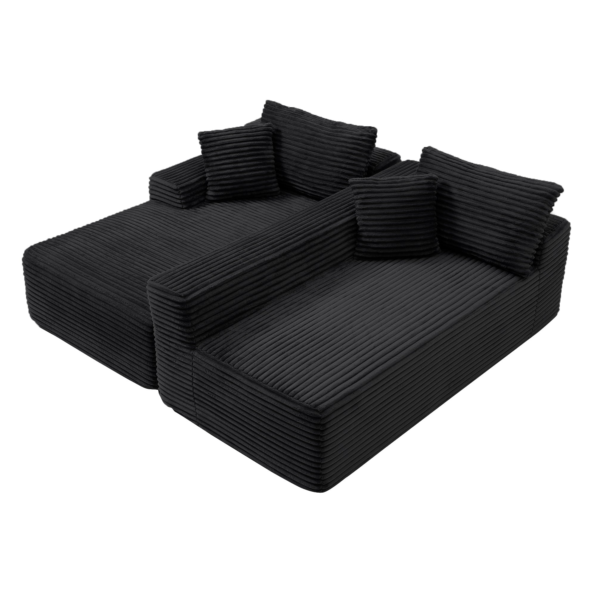 105'' Modular Sectional Sofa, Cloud Sectional Couch with Deep Seat, Modern Modular L-Shape Sofa Couch with Chaise,Upholstered Couches for Living Room Bedroom,No Assembly, (BLACK) - Grand Goldman Shop