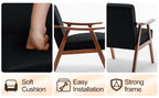 Mid-Century Modern Wingback Accent Chair with Solid Wood Frame and Extra-Thick Backrest – Lounge Chair for Living Room, Bedroom, or Reading Room - Grand Goldman Shop